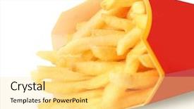  Presentation with box carton - Cool new slide set with box with delicious french fries backdrop and a yellow colored foreground