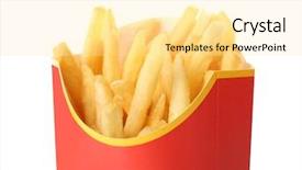  Presentation with box carton - Colorful presentation theme enhanced with box with delicious french fries backdrop and a blonde colored foreground