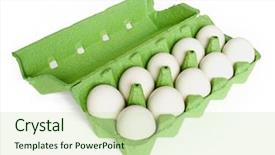 Presentation with box carton - Colorful slides enhanced with carton box with eggs isolated backdrop and a  colored foreground