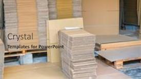  Presentation with boxes - Beautiful slides featuring carton-boxes-package-before-assembly backdrop and a  colored foreground