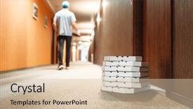  Presentation with car door lock - Slide deck enhanced with carton boxes with pizza background and a lemonade colored foreground