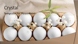  Presentation with easter - Theme having carton carrier decorated with flower background and a  colored foreground