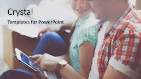  Presentation with ipad - Theme having carton flower - couple moving in house sitting background and a  colored foreground