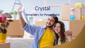  Presentation with nurse visiting family a new born - Presentation theme featuring carton flower - young family unpacking at new background and a sky blue colored foreground