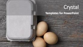  Presentation with rustic wood - PPT theme consisting of carton of fresh eggs background and a gray colored foreground