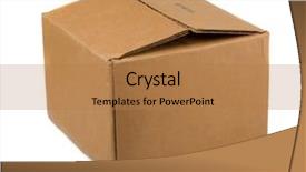  Presentation with cardboard - Presentation with carton package - brown cardboard box isolated background and a coral colored foreground