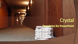  Presentation with pizza delivery - Beautiful theme featuring carton pizza box left backdrop and a tawny brown colored foreground