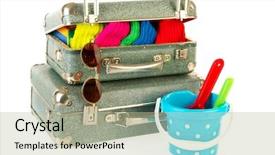  Presentation with patient and family centered care - Beautiful presentation featuring carton suitcases with family luggage backdrop and a mint green colored foreground