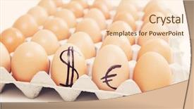  Presentation with carton for eggs - Amazing PPT layouts having carton with dollar and euro backdrop and a  colored foreground