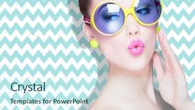  Presentation with fashion - Slide deck consisting of cartoon - attractive surprised young woman wearing background and a cool aqua colored foreground