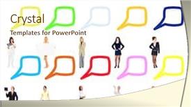  Presentation with cartoon - Beautiful PPT layouts featuring cartoon - business picture speech bubbles backdrop and a cream colored foreground