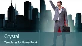  Presentation with superhero - Amazing PPT layouts having cartoon - businessman in superhero concept backdrop and a ocean colored foreground