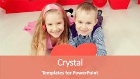  Presentation with valentine cartoon - PPT theme having celebration valentine's mother background and a coral colored foreground