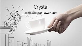  Presentation with cartoon - Slides consisting of cartoon - close up of female hand background and a light gray colored foreground