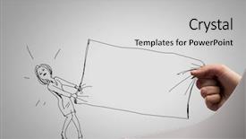  Presentation with cartoon - Cool new presentation with cartoon - close up of hand drawing backdrop and a light gray colored foreground