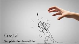  Presentation with cartoon - Slide deck having cartoon - close up of human hand background and a light gray colored foreground
