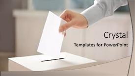  Presentation with envelope - Colorful presentation theme enhanced with cartoon - closeup of hand inserting envelope backdrop and a soft green colored foreground