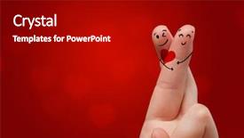  Presentation with loving hearts love heart candy - Beautiful PPT theme featuring cartoon - cute smiley fingers loving backdrop and a black colored foreground