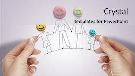  Presentation with cartoon - Slides having cartoon - drawn family concept background and a light gray colored foreground