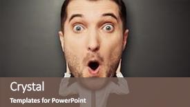  Presentation with funny cartoon - Presentation design with cartoon - funny picture of amazed man background and a tawny brown colored foreground