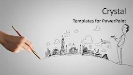  Presentation with funny cartoon - PPT layouts featuring cartoon - hand draw pencil caricature background and a light gray colored foreground