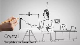  Presentation with funny cartoon - Amazing PPT theme having cartoon - hand draw pencil caricature backdrop and a light gray colored foreground