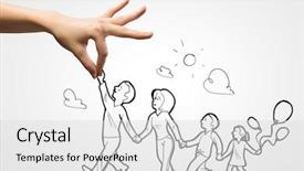  Presentation with cartoon - PPT layouts consisting of cartoon - human hand and caricature background and a light gray colored foreground