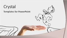  Presentation with gap - PPT theme having cartoon - human hand and caricature background and a white colored foreground