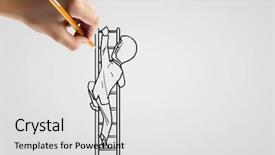  Presentation with climbing - Audience pleasing slides consisting of cartoon - human hand drawing caricature backdrop and a light gray colored foreground