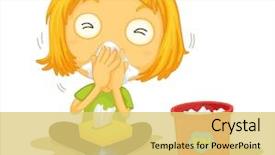  Presentation with portfolio - Slide set enhanced with cartoon - illustration of a sick girl background and a yellow colored foreground