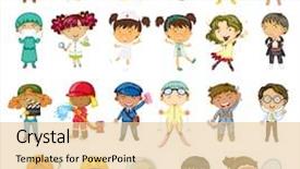  Presentation with vector - Colorful presentation theme enhanced with cartoon - illustration of jobs backdrop and a lemonade colored foreground