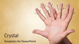  Presentation with joyful - Beautiful slides featuring cartoon - joyful fingers smiling with colorful backdrop and a lemonade colored foreground