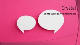  Presentation with bubble - Amazing PPT layouts having cartoon - paper speech bubble on pink backdrop and a coral colored foreground