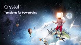  Presentation with cartoon children - Cool new presentation with cartoon - tv addicted children mixed media backdrop and a wine colored foreground