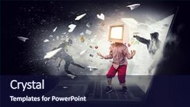  Presentation with children - Slide deck enhanced with cartoon - tv addicted children mixed media background and a navy blue colored foreground