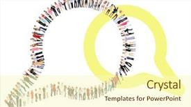  Presentation with employee profile company concept - Beautiful presentation theme featuring cartoon - workforce concept united company backdrop and a cream colored foreground