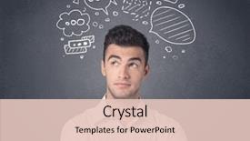  Presentation with cartoon - Beautiful slides featuring cartoon - young casual businessman with drawn backdrop and a lemonade colored foreground