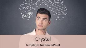  Presentation with cartoon - Cool new slide set with cartoon - young casual businessman with drawn backdrop and a lemonade colored foreground