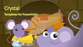  Presentation with cartoon animal - Slide set with cartoon animal - illustration of mice eating food background and a tawny brown colored foreground