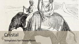  Presentation with paris - Colorful PPT theme enhanced with cartoon animal - old illustration of an elephant backdrop and a mint green colored foreground