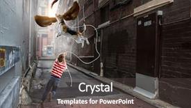  Presentation with cartoon animals - Theme featuring cartoon animals - cheerful boy and dog mixed background and a dark gray colored foreground