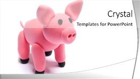  Presentation with cartoon animals - Slide deck enhanced with cartoon animals - cute pink pig of plasticine background and a white colored foreground