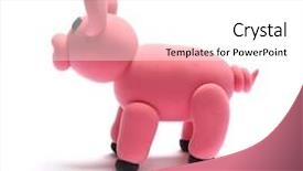  Presentation with pink white - Theme featuring cartoon animals - cute pink pig of plasticine background and a white colored foreground