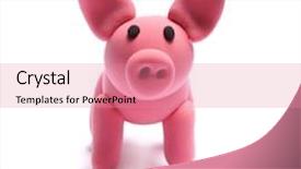  Presentation with cartoon animals - Cool new PPT theme with cartoon animals - cute pink pig of plasticine backdrop and a coral colored foreground