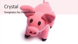  Presentation with cartoon animals - Slide deck featuring cartoon animals - cute pink pig of plasticine background and a coral colored foreground