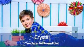  Presentation with happy holidays - Colorful slide deck enhanced with cartoon animals - happy child boy lying backdrop and a ocean colored foreground