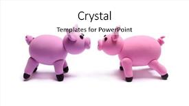  Presentation with cartoon animals - Amazing PPT theme having cartoon animals - pink pig of plasticine backdrop and a white colored foreground