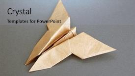  Presentation with butterfly - Amazing PPT layouts having cartoon animals christmas - origami butterfly on grey background backdrop and a light gray colored foreground