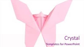  Presentation with butterfly - Cool new presentation theme with cartoon animals christmas - origami paper butterfly isolated backdrop and a pink colored foreground