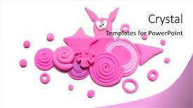  Presentation with modeling - Colorful PPT theme enhanced with cartoon animals christmas - pink funny rabbit made backdrop and a white colored foreground